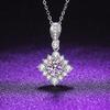 6.5mm Ornate Sunflower Halo Moissanite Pendant Necklace S925 Sterling Silver For Women