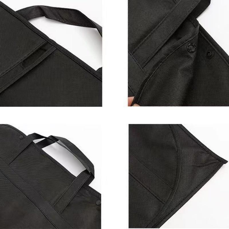 5pcs Black Garment Storage Bags Non Woven Dust Cover with Carry Handles for Suits Coats Formalwear and Bridal Dresses