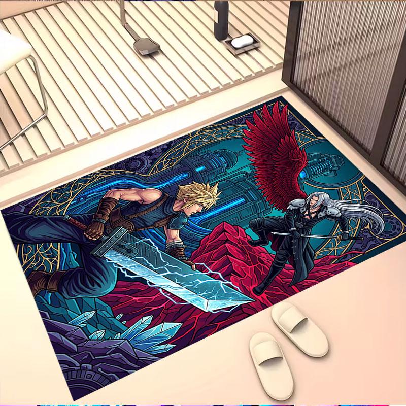Final Fantasy Print Rug, Washable Floor Carpet, For Entryway Dorm Laundry Room Office Study, Home Decor Birthday Christmas Gift
