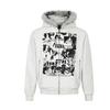 Magic Bear American Retro Street Rock Fleece Hooded Zip Sweatshirt Casual Jacket Teens
