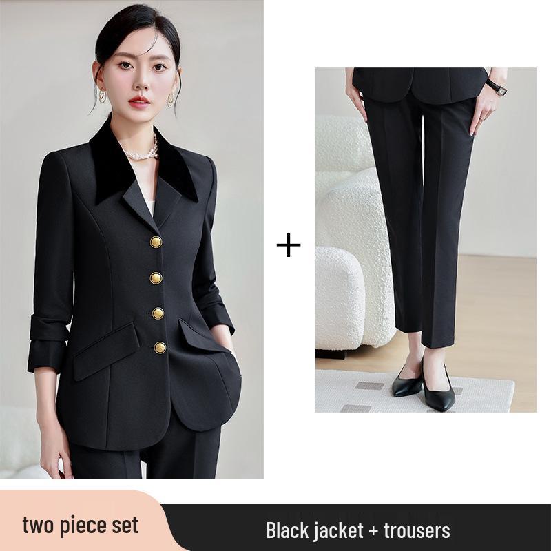 Autumn/Winter Elegant Two-Piece Casual Suit - High-Sense Blazer Jacket with Chic Style