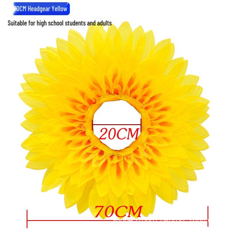 Sunflower-Themed Children's Performance Face Cover for Sports Meet Opening Ceremony