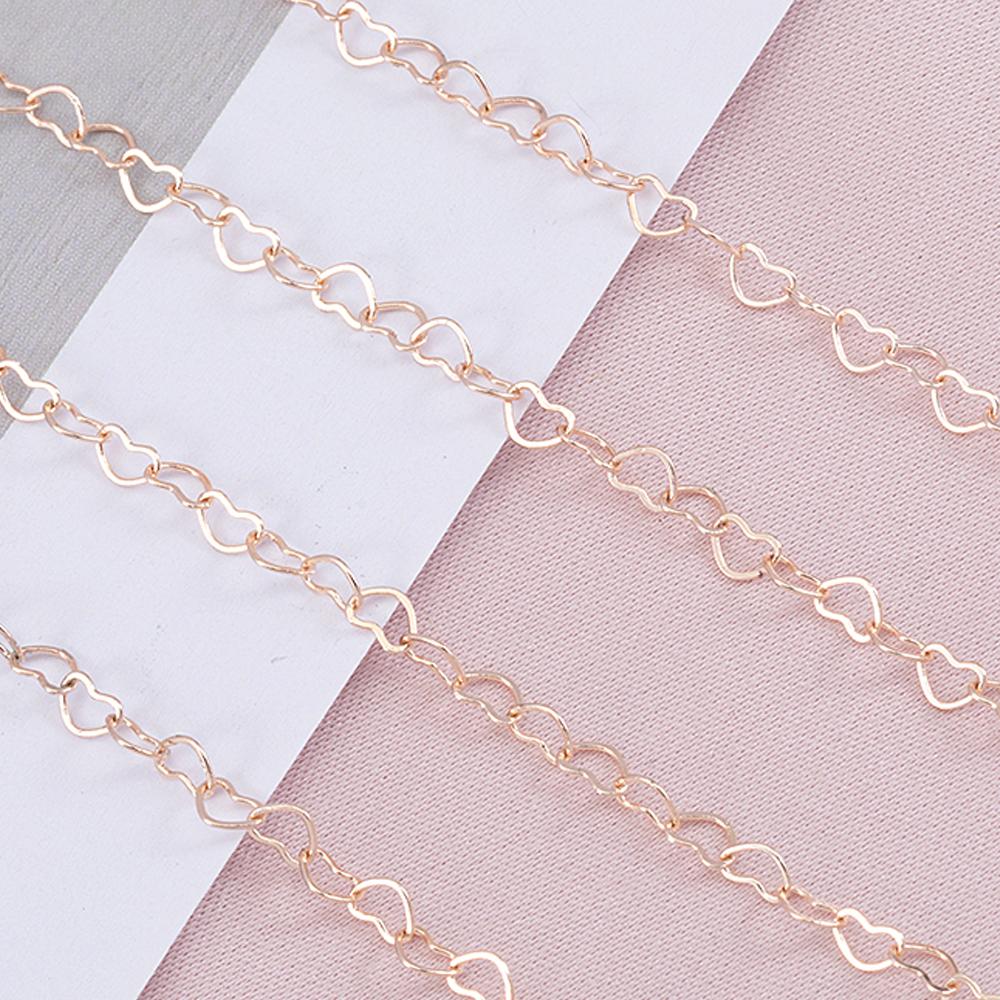 

5Meters 1Meter 3mm Necklace Love Heart Chain Silver Gold Copper Link Chains Bracelet for Jewelry Making DIY Components Handmade 1meter