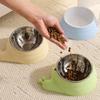 Practical Stainless Steel Pet Cat Feeder Bowl Anti-spill Anti-leakage Cat Water Feeder Snail Shap Non-slip Food Water Bowls Home