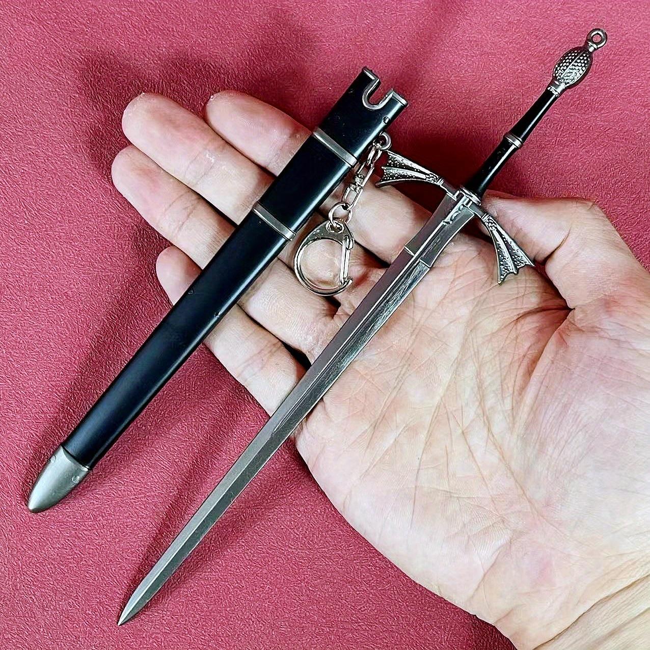 8.6inch Dragon Katana Anime Metal Damascus Sword Ninja Knife Blade Dragon Real Size Japanese Katana Original Samurai Sabre Toy