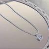 Gift Square Square Necklace Sparkling Elegant Jewelry Moissanite Necklace Women
