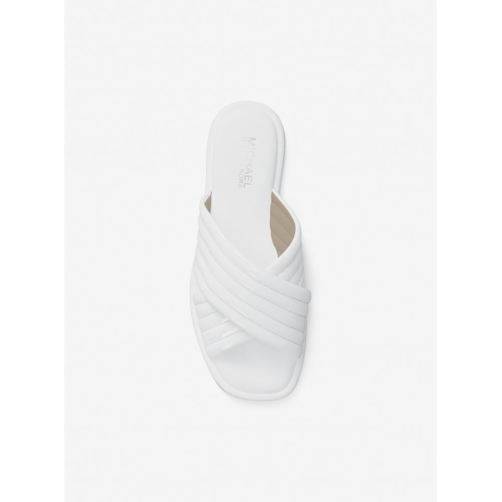 Michael Kors Portia Flat Slide Sandal 49t5pofa1a1999 Optic White