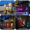 4-Pack LED Solar Light RGB Outside Wall / Fence Decor Lamp Waterproof Lamp for Backyard Pathway Garden Christmas Decoration