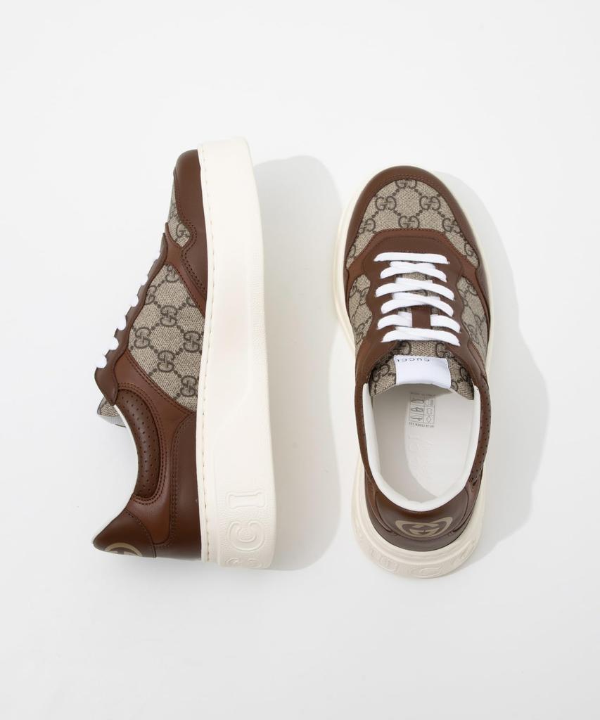 Gucci GG Supreme Size 669582 UPGA0 Men's Sneakers, Beige/Ebony, 25.0 cm, [Used]