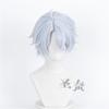 Cosplay Wig Halloween Party Anime Short Gray Blue Heat Resistant Synthtic Hair Wigs + Wig Cap