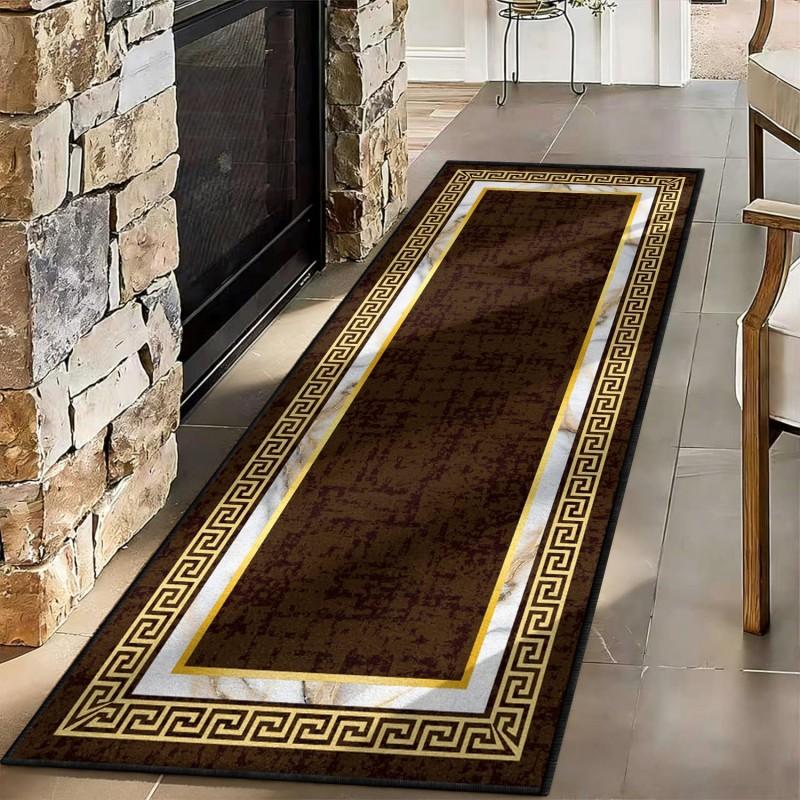 Abstracte Kunst Loper Blauw Geel Spatverf Patroon Tapijt Antislip Vloermat Voor Hal Keuken Entree Woonruimte Vloerkleden 50X150