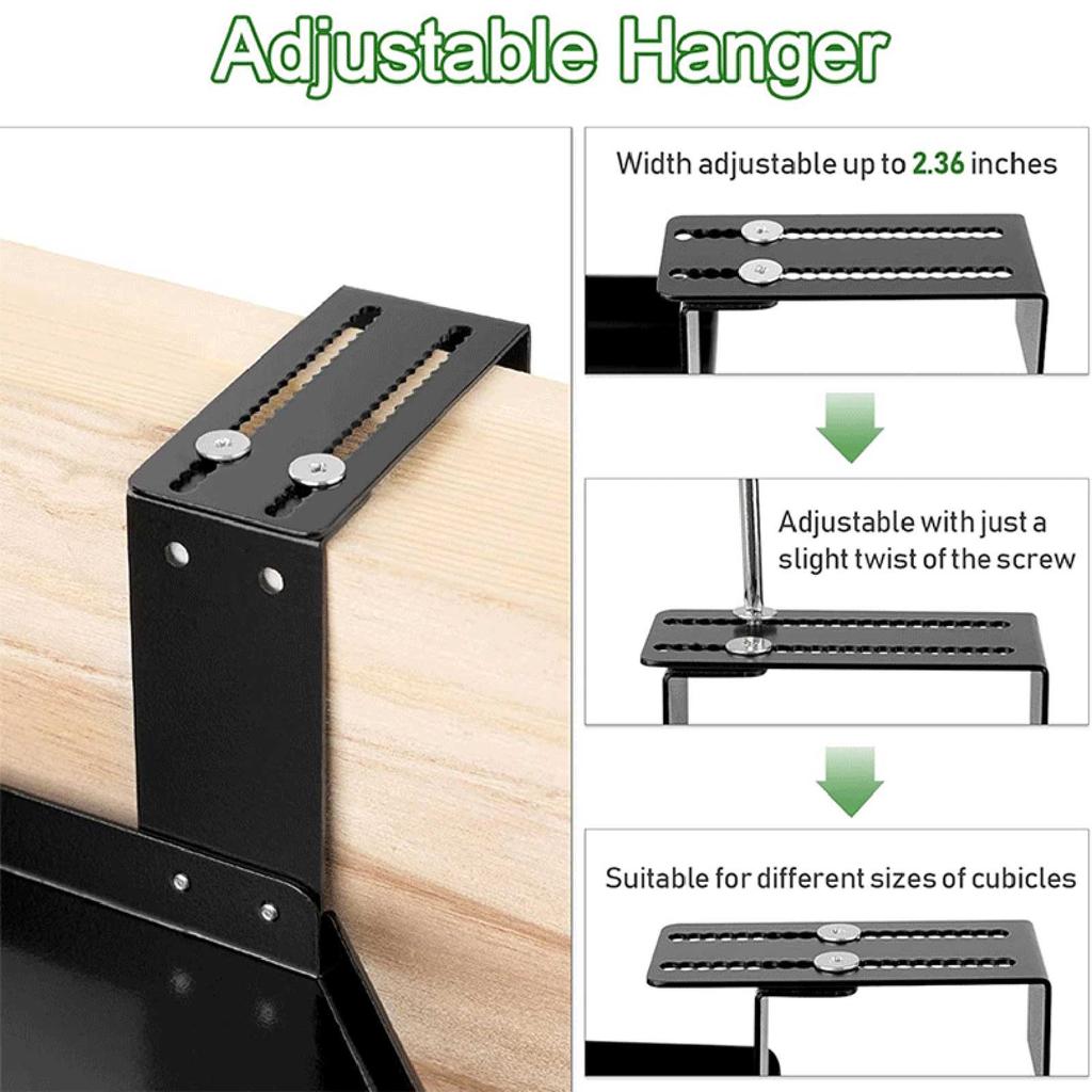 0A-Storage Organizer Cubicle Shelf Corner Adjustable Height Accessories With Hook