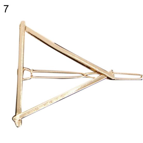 Fashion Alloy Hollow Moon Circle Triangle Bangs Hair Clip Women Hairpin Barrette