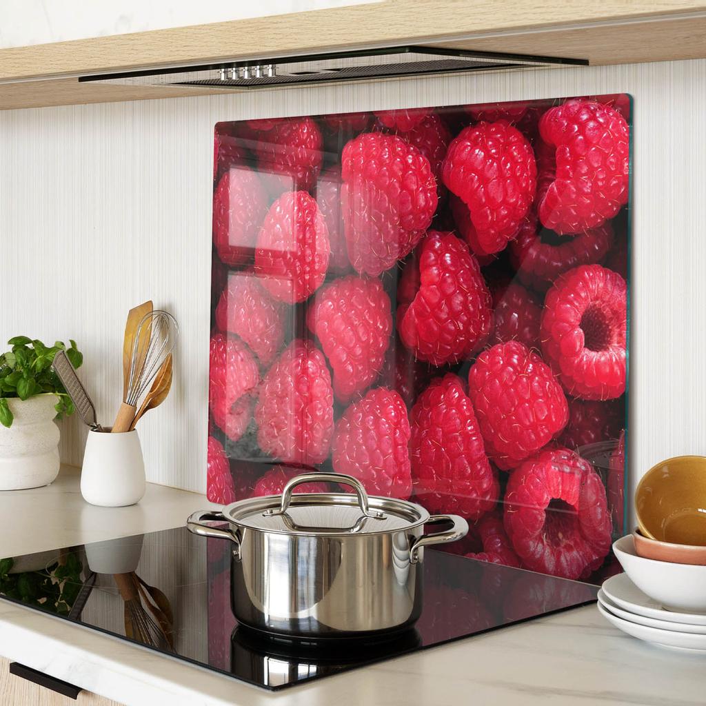 Kitchen Multifunctional Decorative Board Tempered Glass Raspberry 60x52 Cm