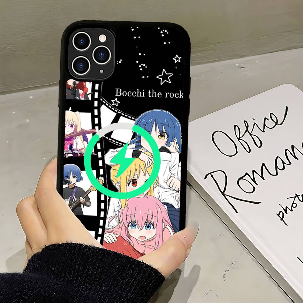

Anime Bocchi The Rock Magnetic Matte Phone Case For IPhone 16 17 15 14 13 12 11 For Magsafe Wireless Charge Cover iPhone 11