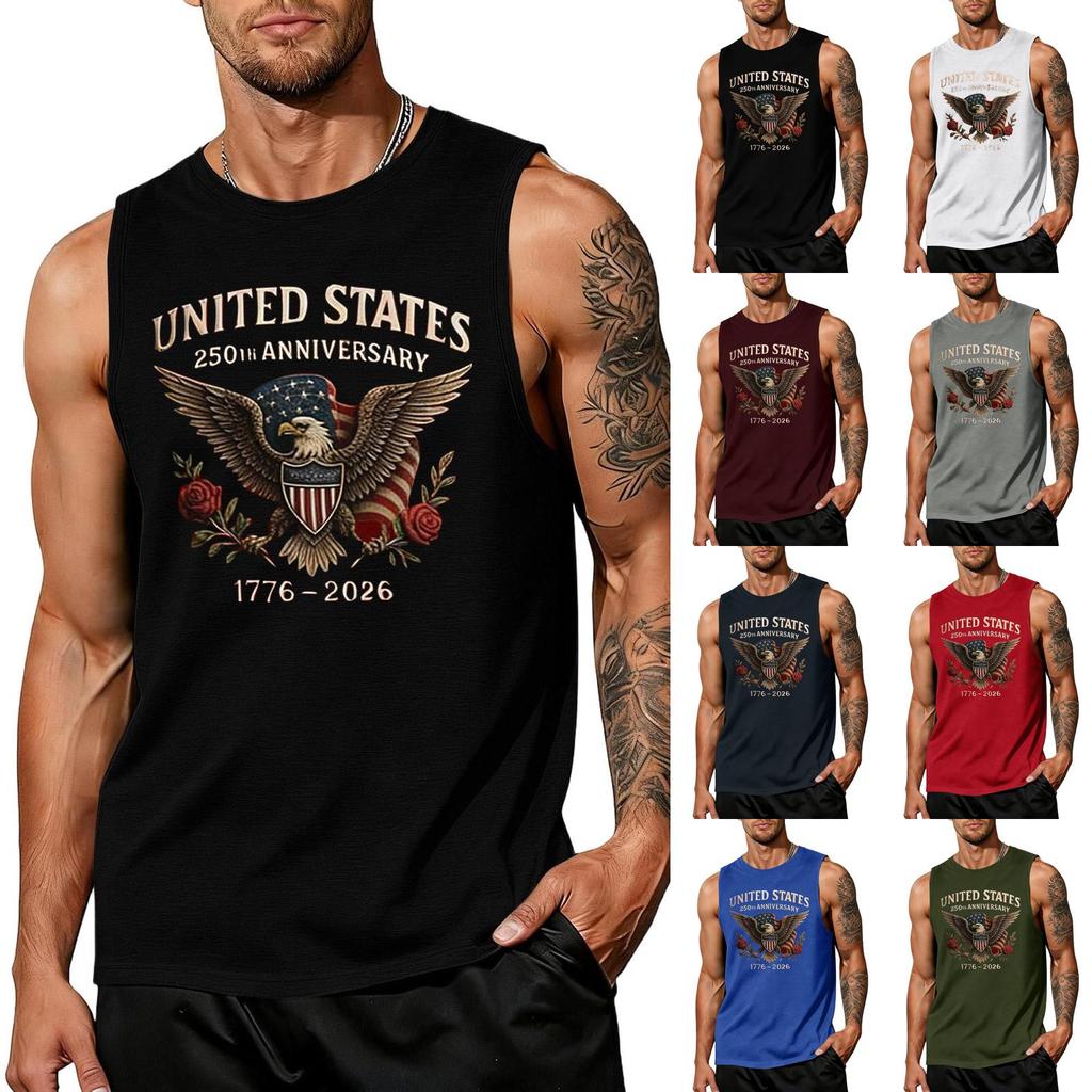Men's loose and casual print sleeveless shirt