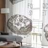 Food Sketch Set Tulle Curtains For Living Room Sheer Curtain Bedroom Veil Organza Decorative Window Treatments