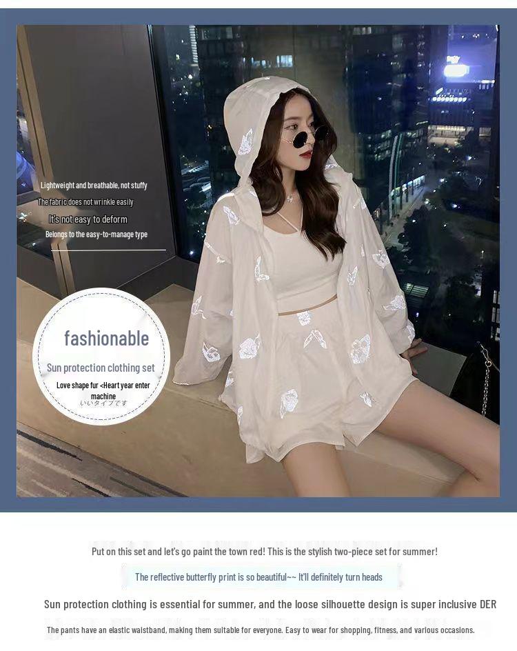 Sanya Beach Fairy Vacation Set: Women's Petite Sporty Casual Sun Protection Outfit