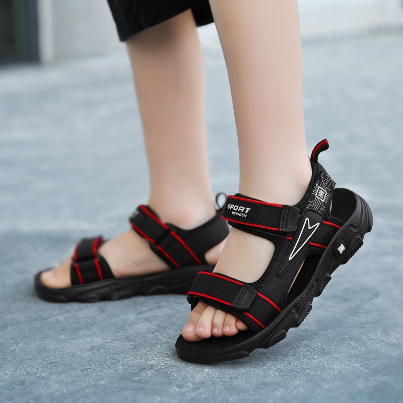 Детская противоскользящая износостойкая модная легкая уличная пляжная обувь на липучке — фото 7