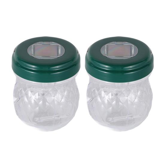 2/4Pcs Outdoor Hanging Wasp Trap Solar Powered Hornet Bee Catcher with UV LED Light Reusable Outside Garden Patio Yellow Jacket Trap Bottle