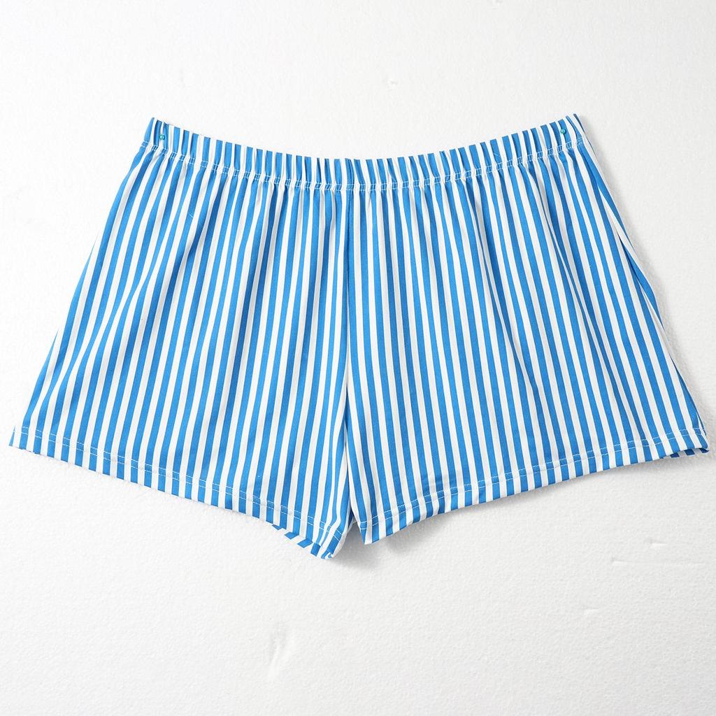 European & American Men's Striped Breathable Boxer Briefs - Plus Size, Casual Four-Corner Underwear