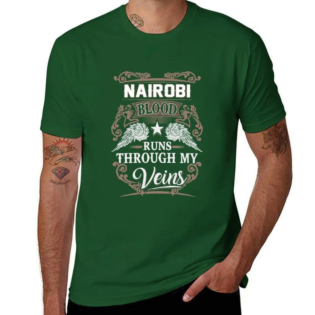 Nairobi Name T Shirt  Nairobi Blood Runs Through My Veins Gift Item Tee TShirt oversized anime stuff Mens tshirt