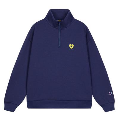 Women's Heart Logo Half-Zip Stand-Up Collar Sweatshirt
