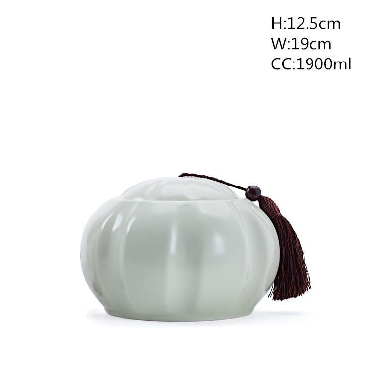 Latas de té de cerámica china con tapas selladas a prueba de humedad, tanques de almacenamiento de té medianos grandes, decoraciones artesanales para el hogar NLSLASI