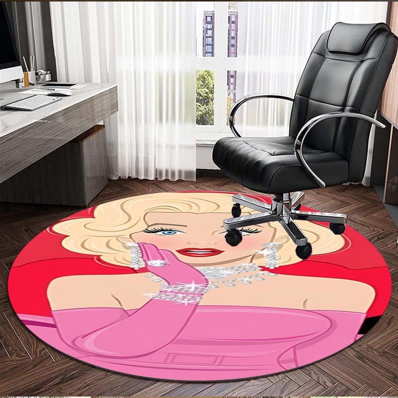 Marilyn Monroe Print Rond Tapijt, Wasbaar Vloerkleed, Voor Entree Slaapzaal Wasruimte Kantoor Studeerkamer, Woondecoratie Verjaardag Kerstcadeau