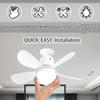 LED Ceiling Fan Light Modern Smart E27 With Remote Control 3 Color Dimming for Home Bedroom Dining Room AC85-265V