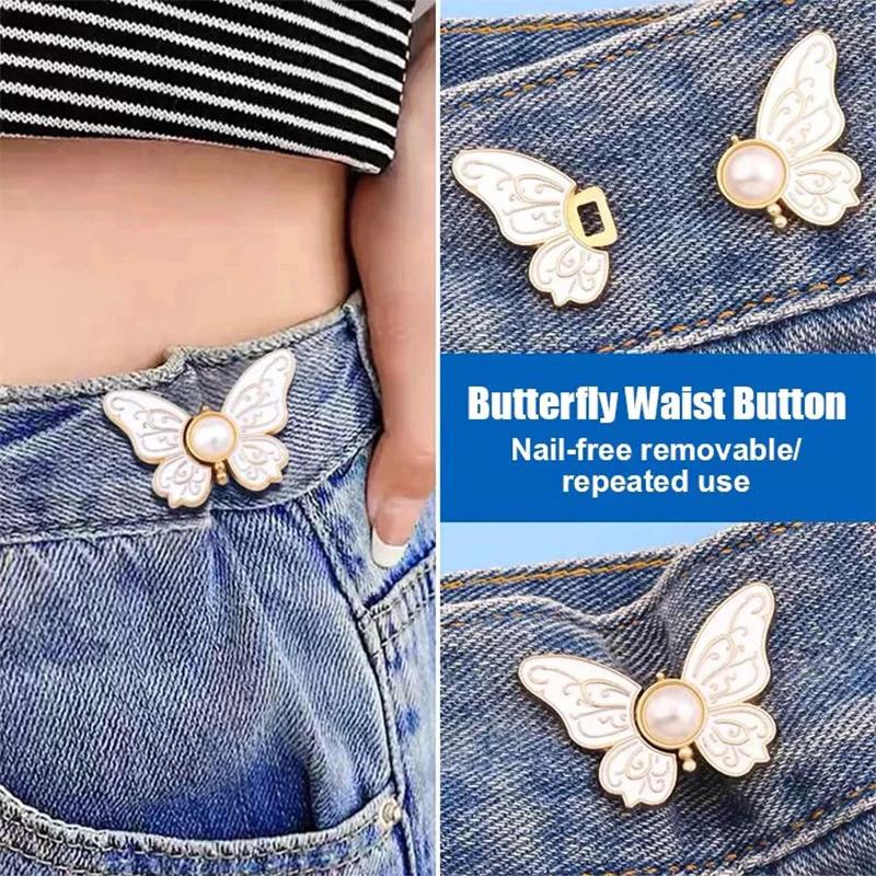 Women's Adjustable Butterfly Brooch Waist Clip Collar Pin Slimming Effect for Party Office and Street Style