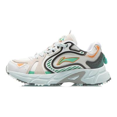 Li Ning Running Shoes Women's Low Top Standard White/Dark Gray Green ARLR012-1