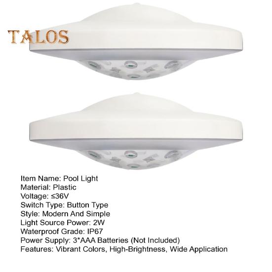 2 Pcs Floating Pool Lights IP67 Waterproof RGB Upper And Lower Color Changing Pool Lights 8 Dynamic Lighting Effects Pool Lights for Hot Tub Spa Pond