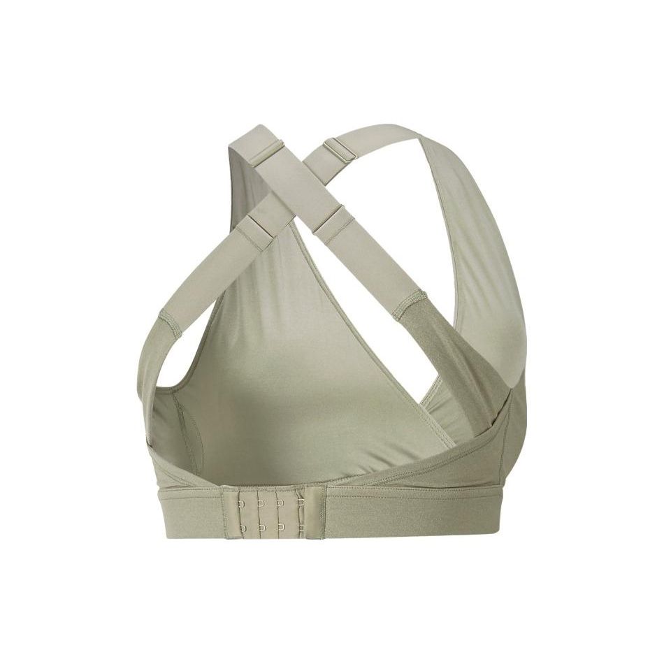 Puma Solid Color Deep V-Neck Cross Back Sports Bra Women Underwear Birch-Green Multicolor 523625-90