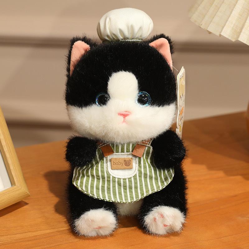 Chef Series Adorable Meow Meow Plush Toy Keychain - Cute Cat Pendant for Bags or Gifts Height 18 cm