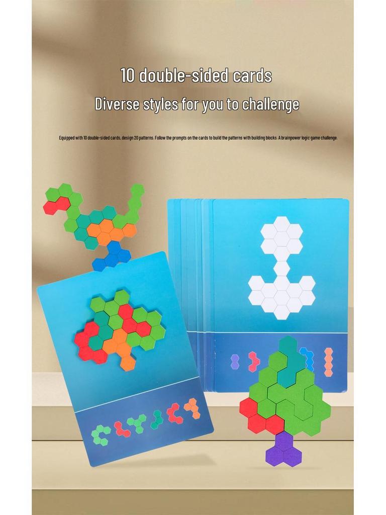 Children's Wooden Tetris Puzzle - Educational Toy for Early Learning and Logical Thinking