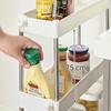 SONGMICS 3-Tier Storage Trolley, Kitchen Trolley on Wheels, Narrow Trolley for Kitchen Bathroom Office or Small Spaces, 42 x 13.5 x 61 cm, White