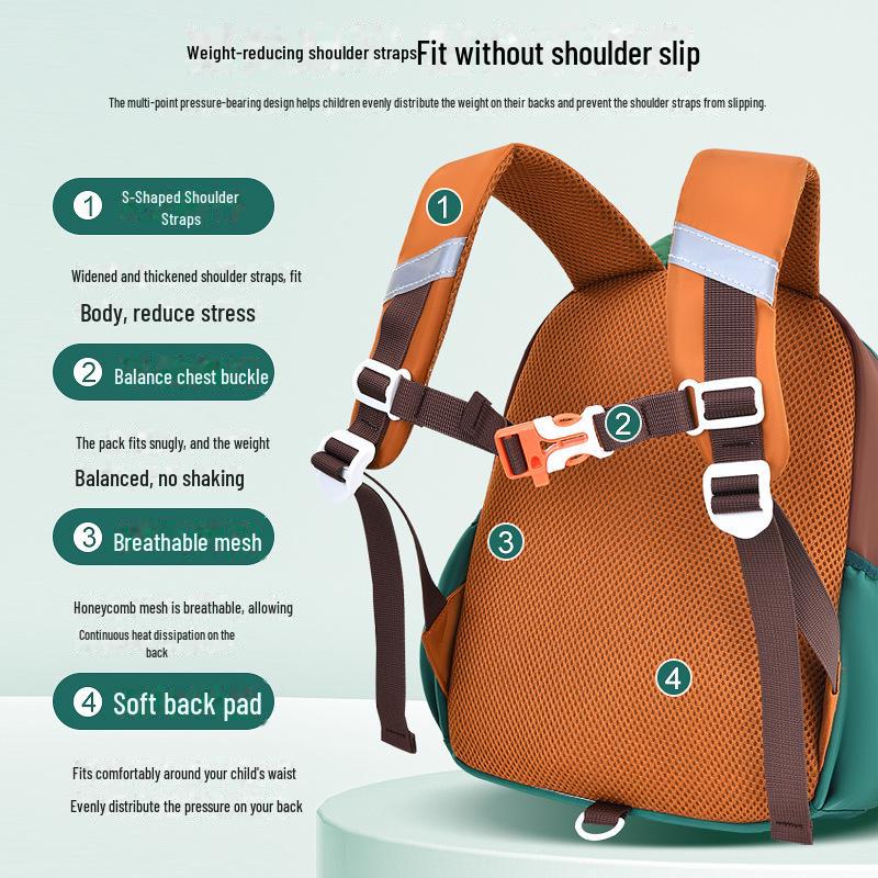 Cartoon Cute Water-Repellent Backpack for Kindergarten Boys & Girls