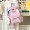 Schoolbag Korean version large capacity solid color ins simple versatile schoolbag female college student junior high school student high school 