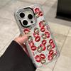 Leopard Print Red Lip Print Applies To Apple 17 Pro Mobile Phone Case iPhone15/16 Flash Diamond Star 14 Luxury 12 Women 13