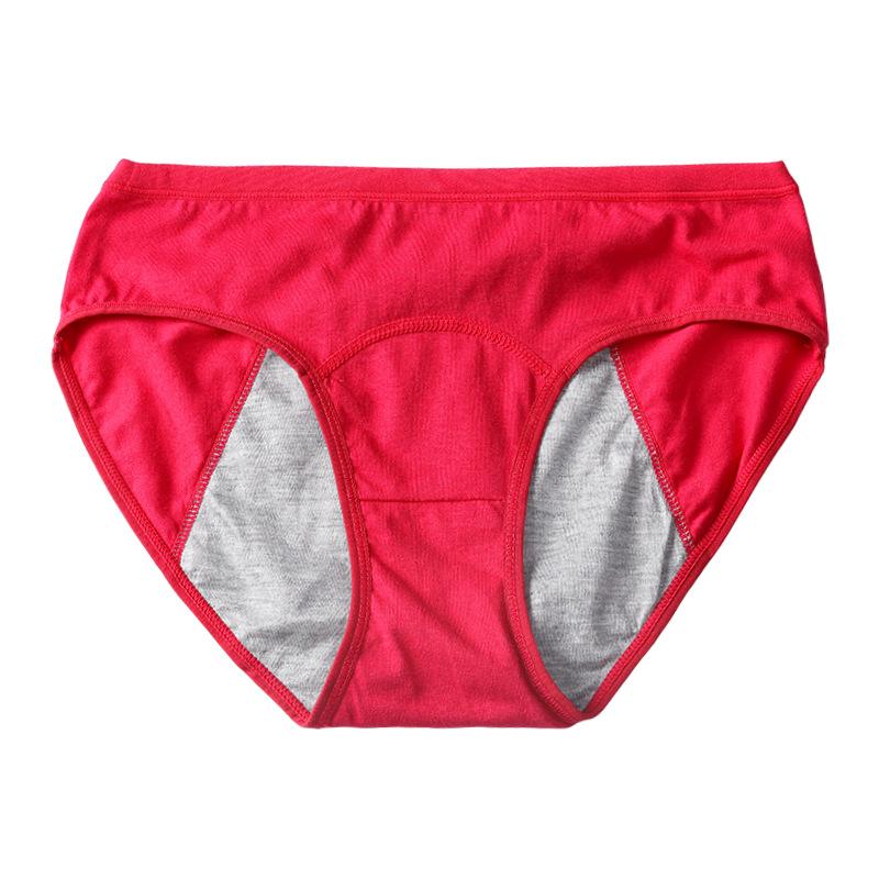 Physiological Underwear Women'S Widened, Enlarged And Leak-Proof Special Underwear For Menstrual Aunts Low Waist Solid Color Menstrual Underwear 9057