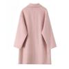 Mid-Length Wool-Cashmere Coat with Doll Collar & Petal Buttons, Double-Faced, Chic Autumn/Winter Style, Youthful Look.