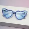 Women Sweet Romantic Heart-shaped Pearl Floral Sunglasses Perfect Gift for Valentine's Day Girlfriend Birthday Gift