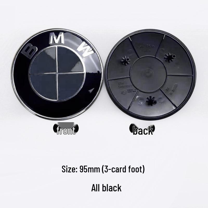 BMW Anniversary Edition Front & Rear Emblems: 82mm Rear in Blue & White, 74mm Front with Black Background.