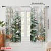 2pcs,2D Plane Printing Light Filtering Curtains Christmas Pine Tree Snowflake Versatile Polyester Fabric (without Rod)