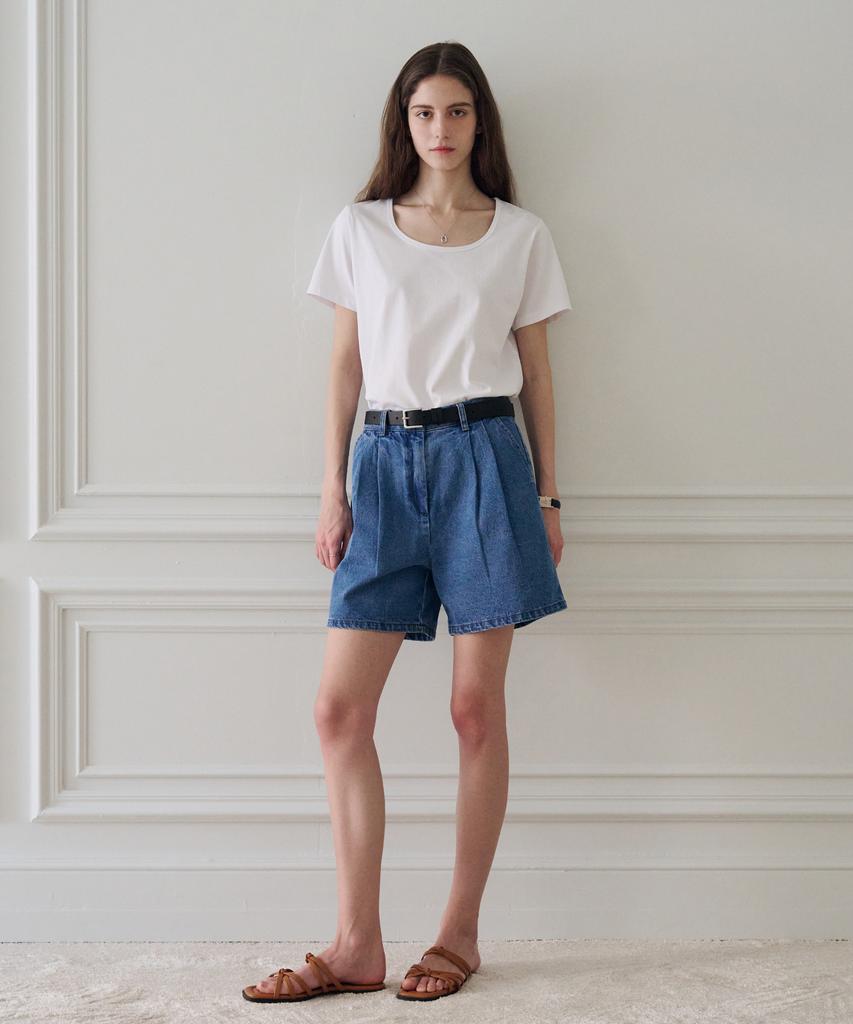Deuloupisumeon Supima Silket U-Neck Short Sleeve T-Shirt [White]