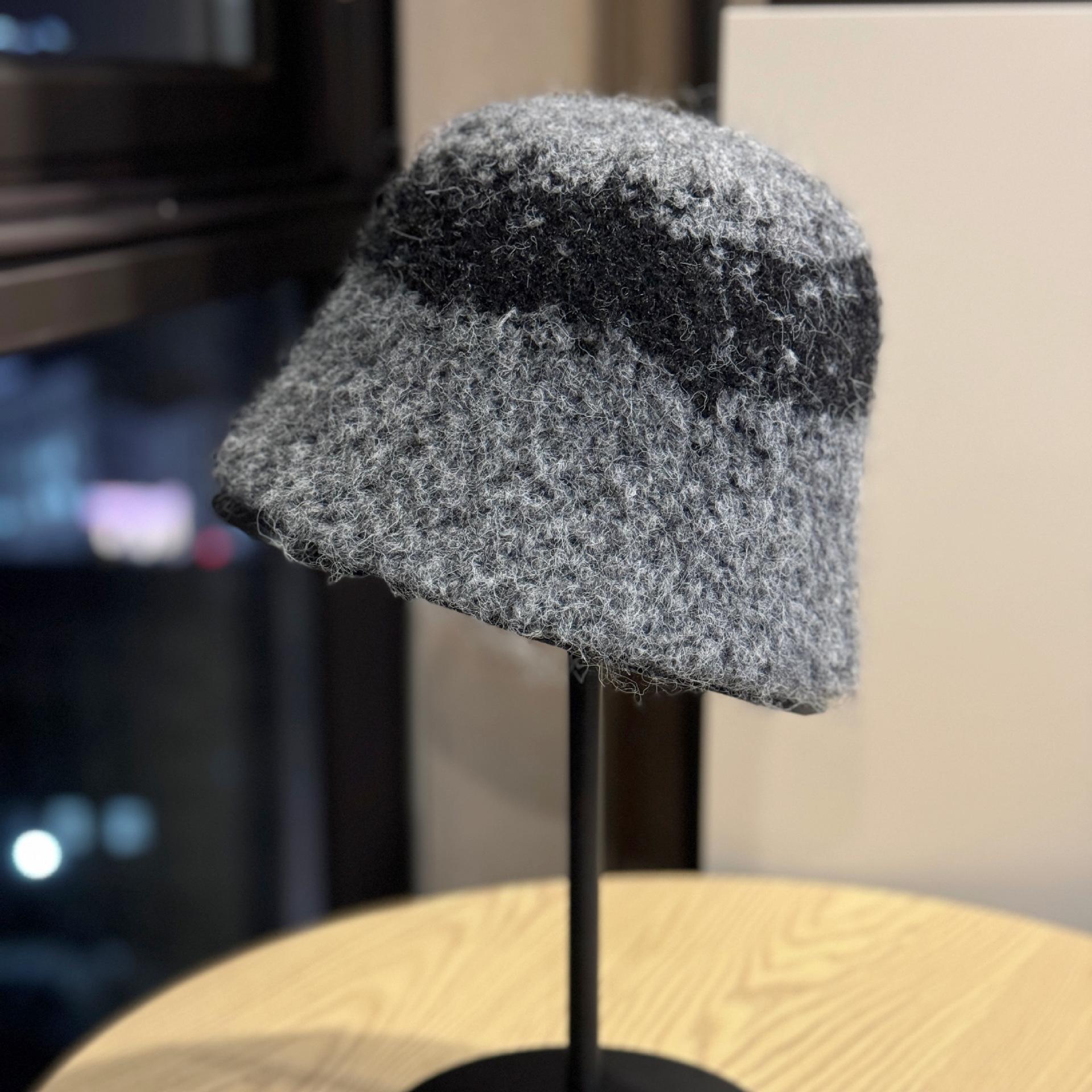 

New Knitted Dome Fisherman Hat for Women in Autumn and Winter All Match Face showing Small Korean Style Simple Woolen Hat Warm Hat Trendy Adjustable