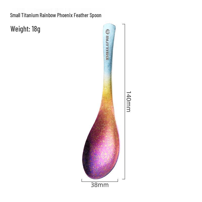 Pure Titanium Teaspoon: Healthy, Portable, High-Quality Tableware with Ice Flower Crystal Design.
