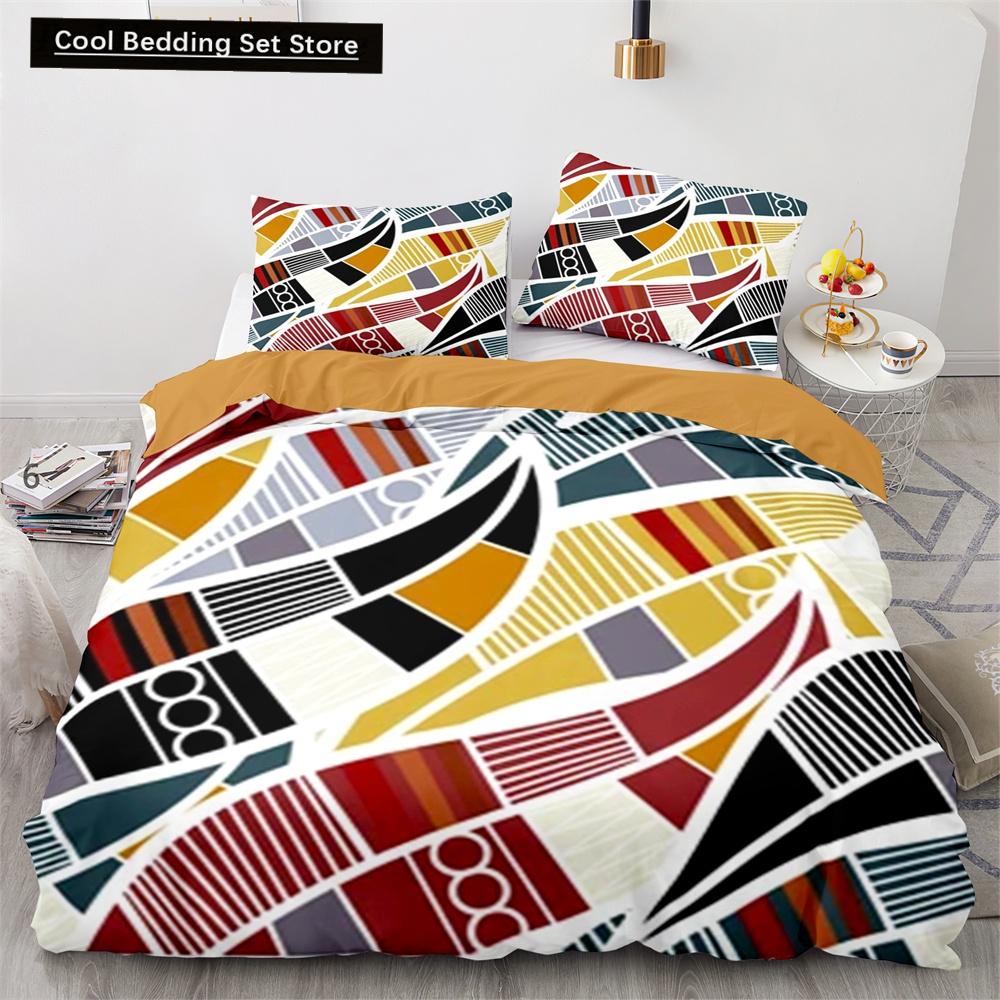 Boho Tribal King Queen Duvet Cover Bohemian Symbol Style Bedding Set Exotic Ethnic Customs Quilt Cover Polyester Comforter Cover