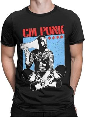Men Cm Punk Aew Best In The World T Shirts Pure Cotton Clothing Humor Short Sleeve O Neck Tee